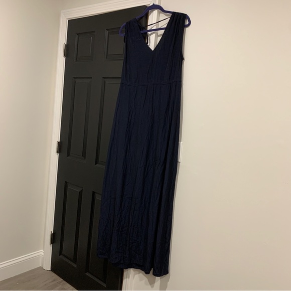 Calypso St. Barth | Boho Tassel Maxi Dress Trila Dark Navy Matte Satin | Sz M - Picture 4 of 12